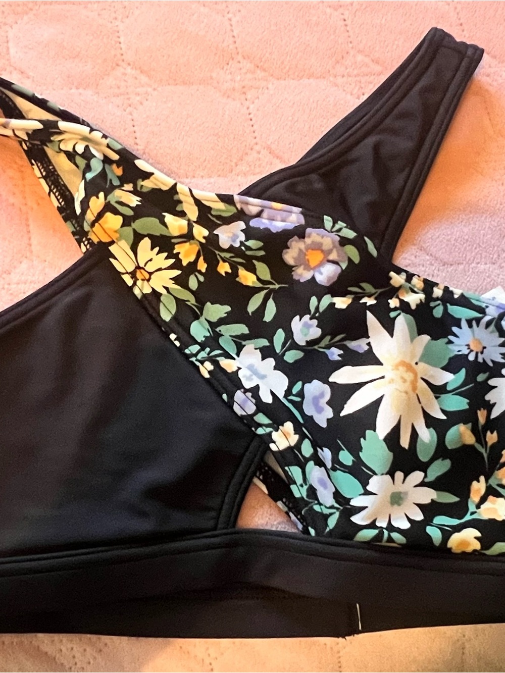abercrombie kids Black Floral Girls' Swim Top